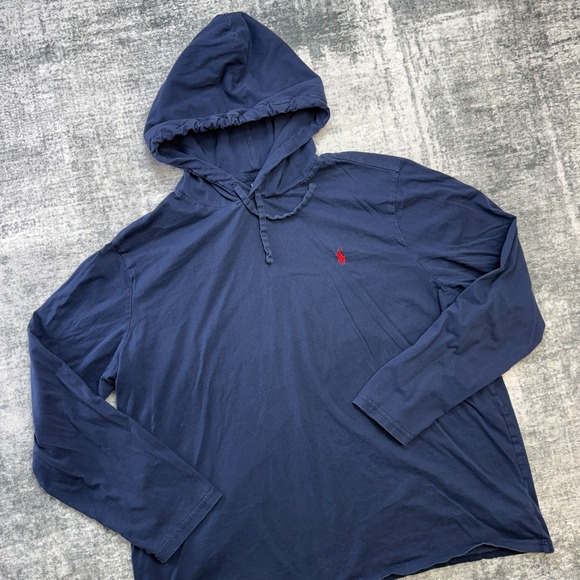 Polo Ralph Lauren Other - Polo Ralph Lauren Hoodie T-Shirt Mens XL Navy Blue Lightweight Cotton Pony